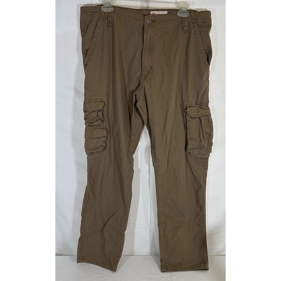 Wrangler  Men's 38x30 Brown Khaki Cargo Pants Multi Pockets‎ Regular Taper - Picture 1 of 6